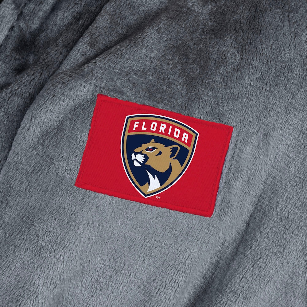 Florida Panthers silk touch charcoal bathrobe logo patch