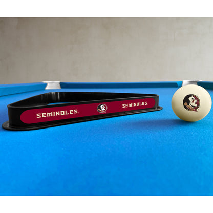 Florida State Seminoles triangle rack and cue ball set