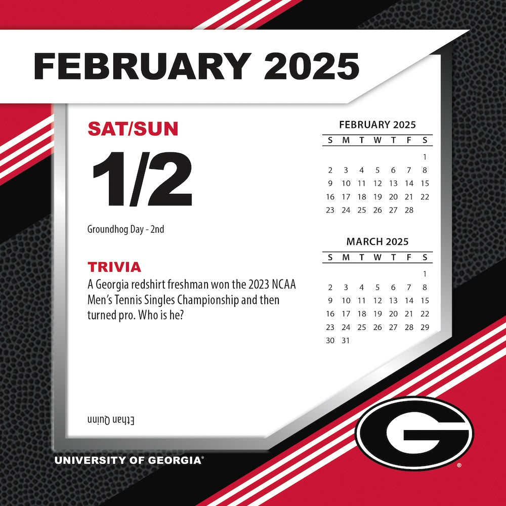 Georgia Bulldogs 2025 Fact-A-Day Box Desk Calendar Feb