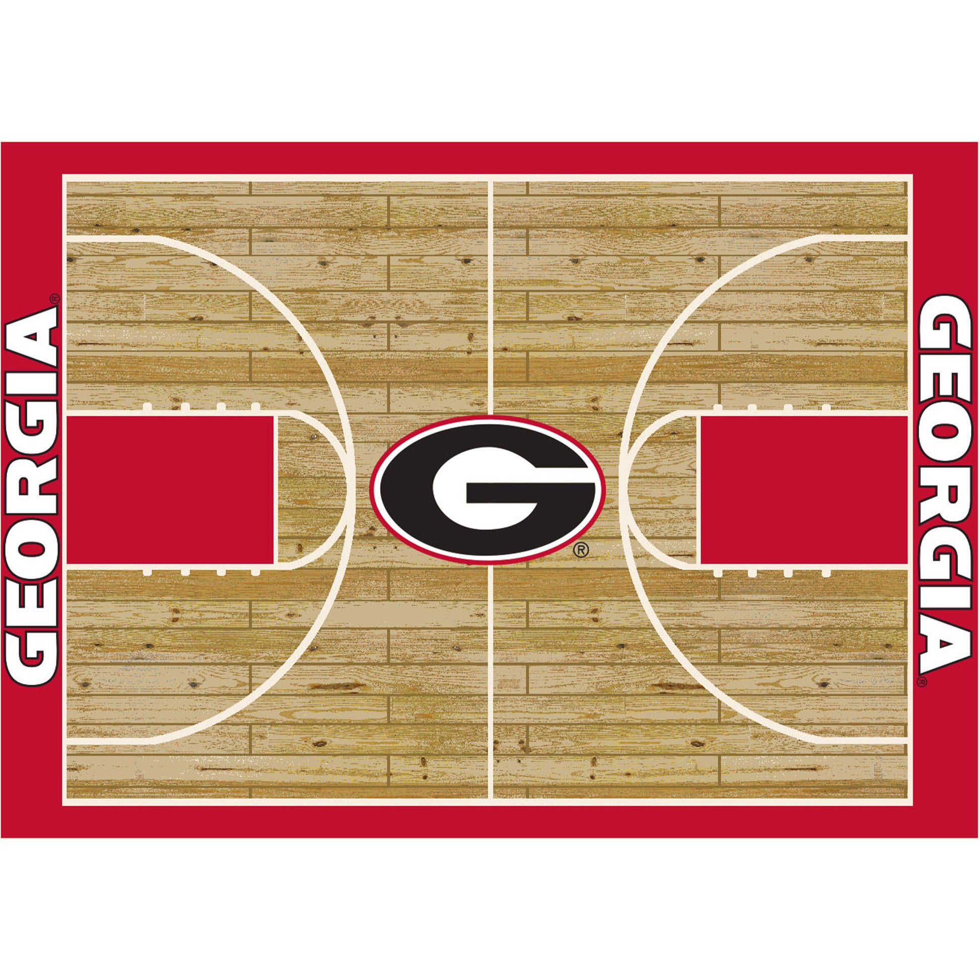 Georgia Bulldogs courtside style area rug