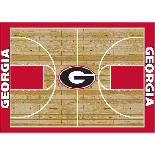 Georgia Bulldogs courtside style area rug