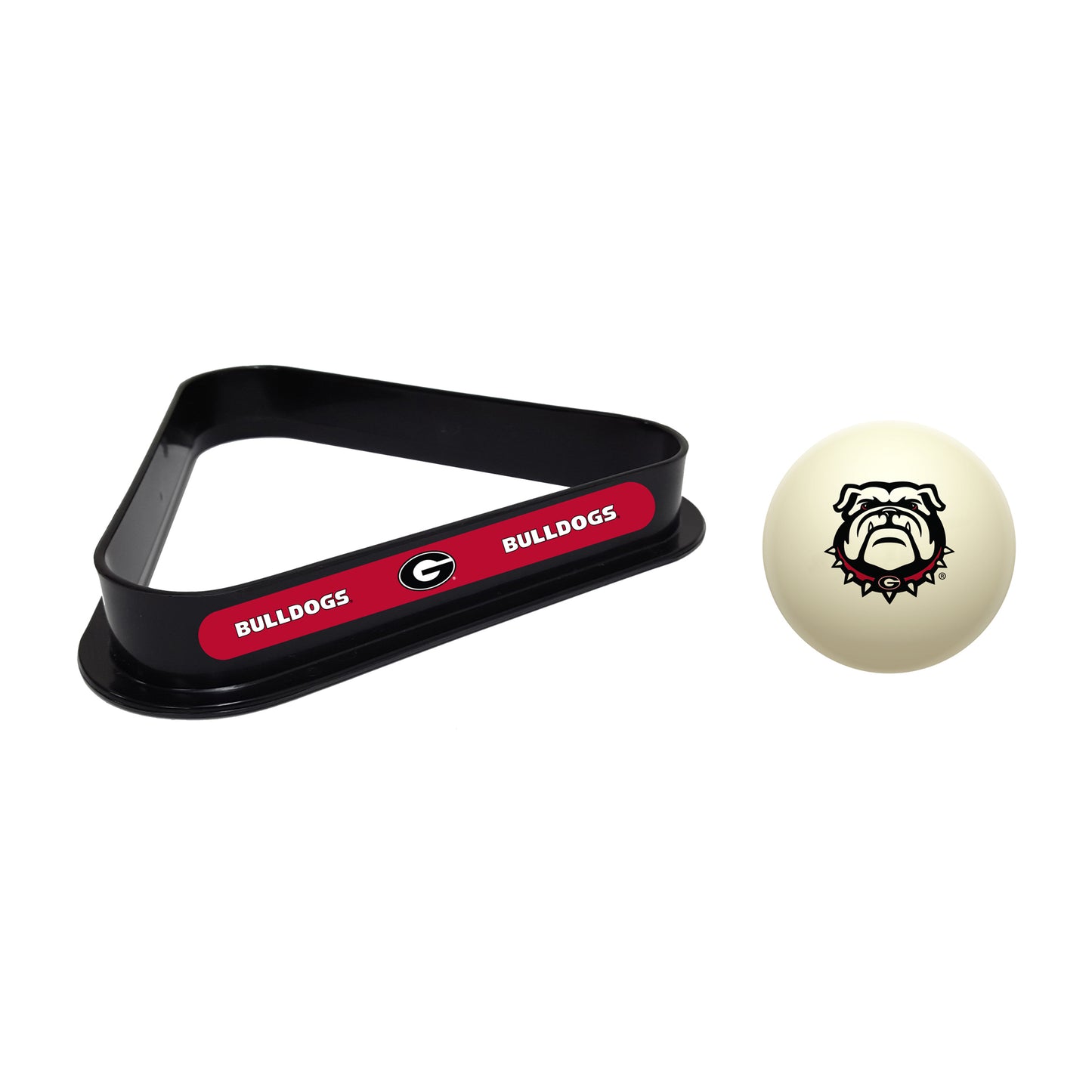 Georgia Bulldogs cue ball and triangle