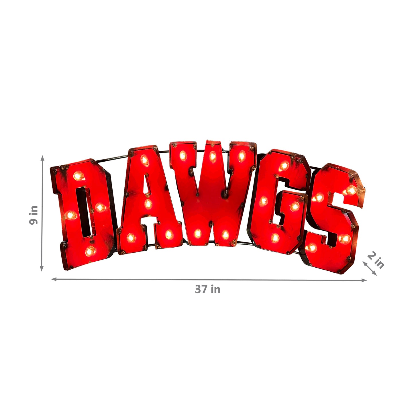 Georgia Bulldogs lighted metal retro sign