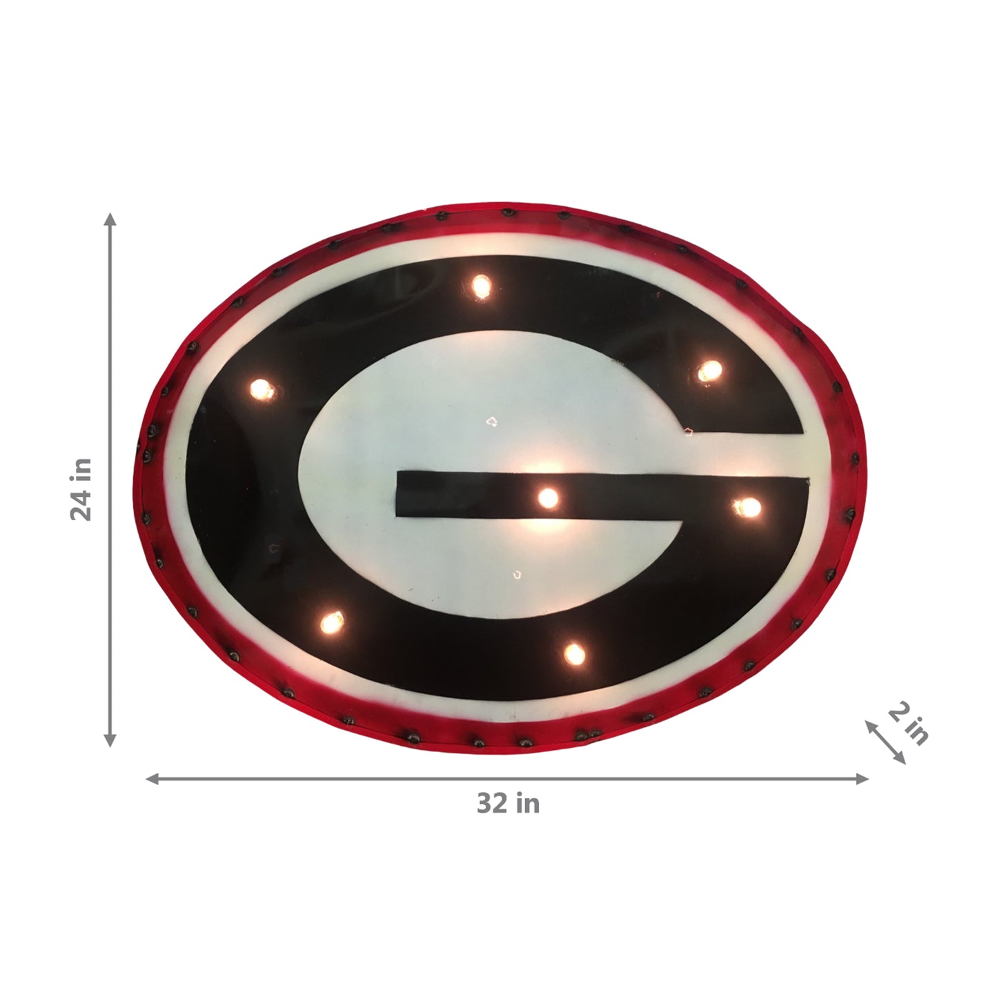 Georgia Bulldogs logo lighted metal retro sign