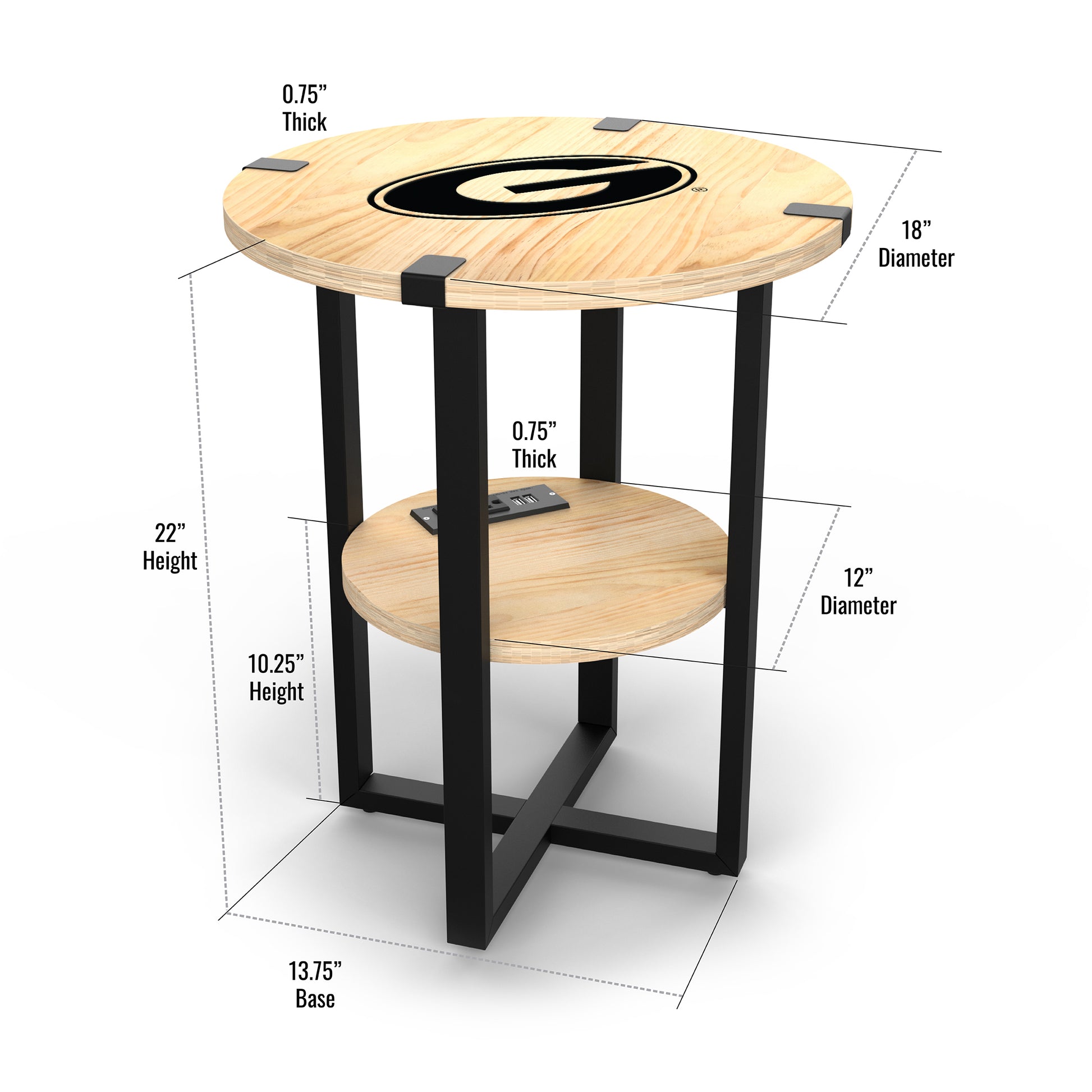 Georgia Bulldogs Table Dimensions