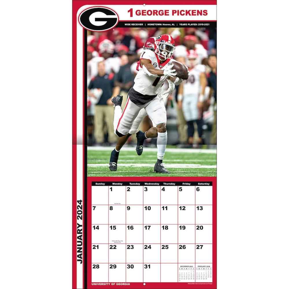 Georgia Bulldogs Team Photos Wall Calendar Inside