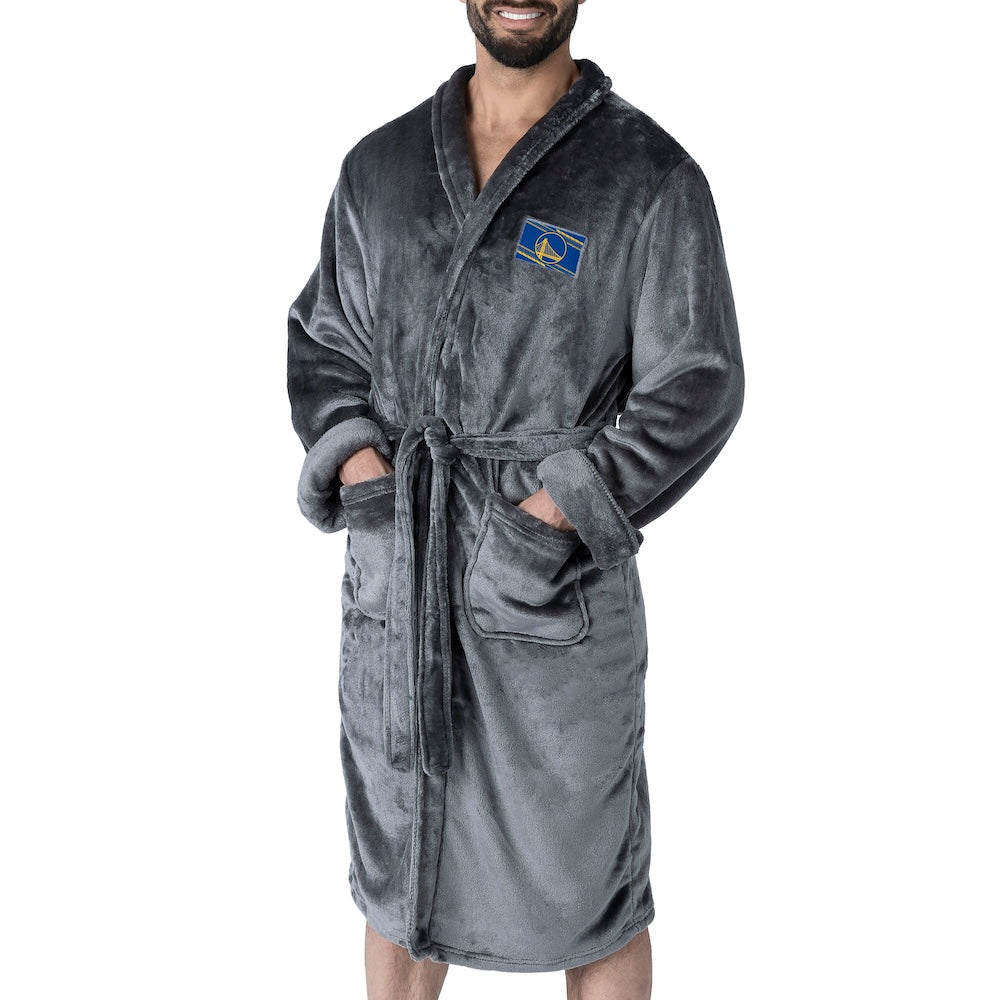 Golden State Warriors silk touch charcoal bathrobe