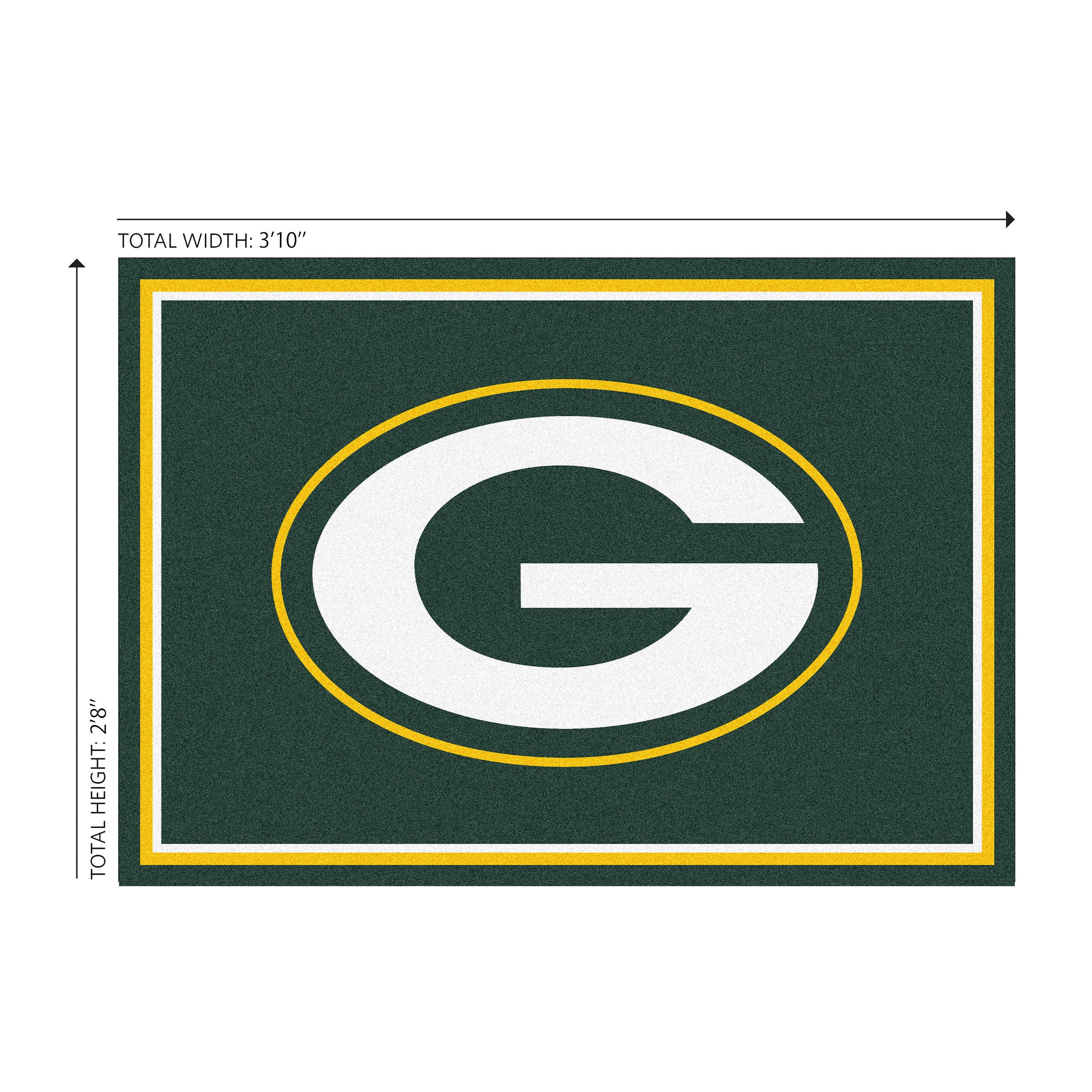 Buy NFL Green Bay Packers Entry Mat and Official Area Rug 3 Ft x 4 Ft ...