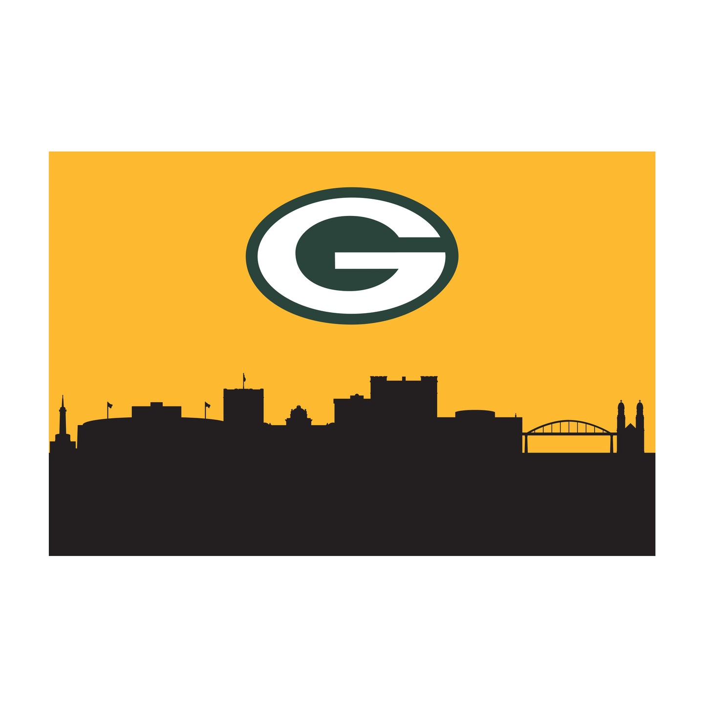Green Bay Packers washable cityscape rug