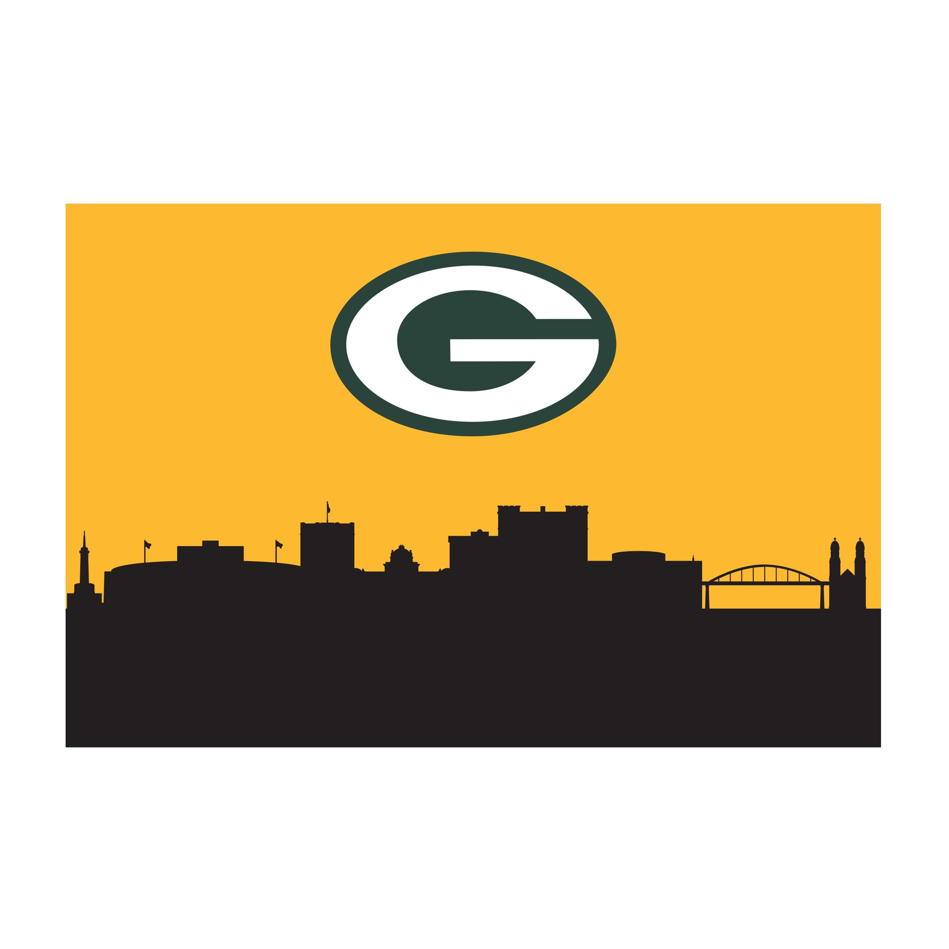 Green Bay Packers washable cityscape rug