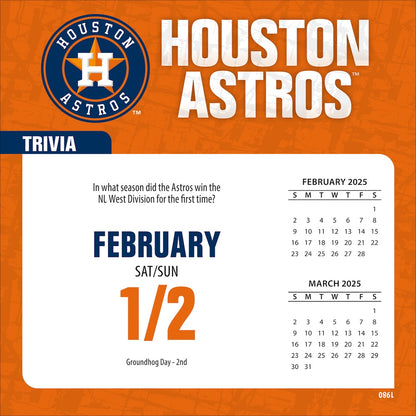 Houston Astros 2025 Fact-A-Day Box Desk Calendar Feb