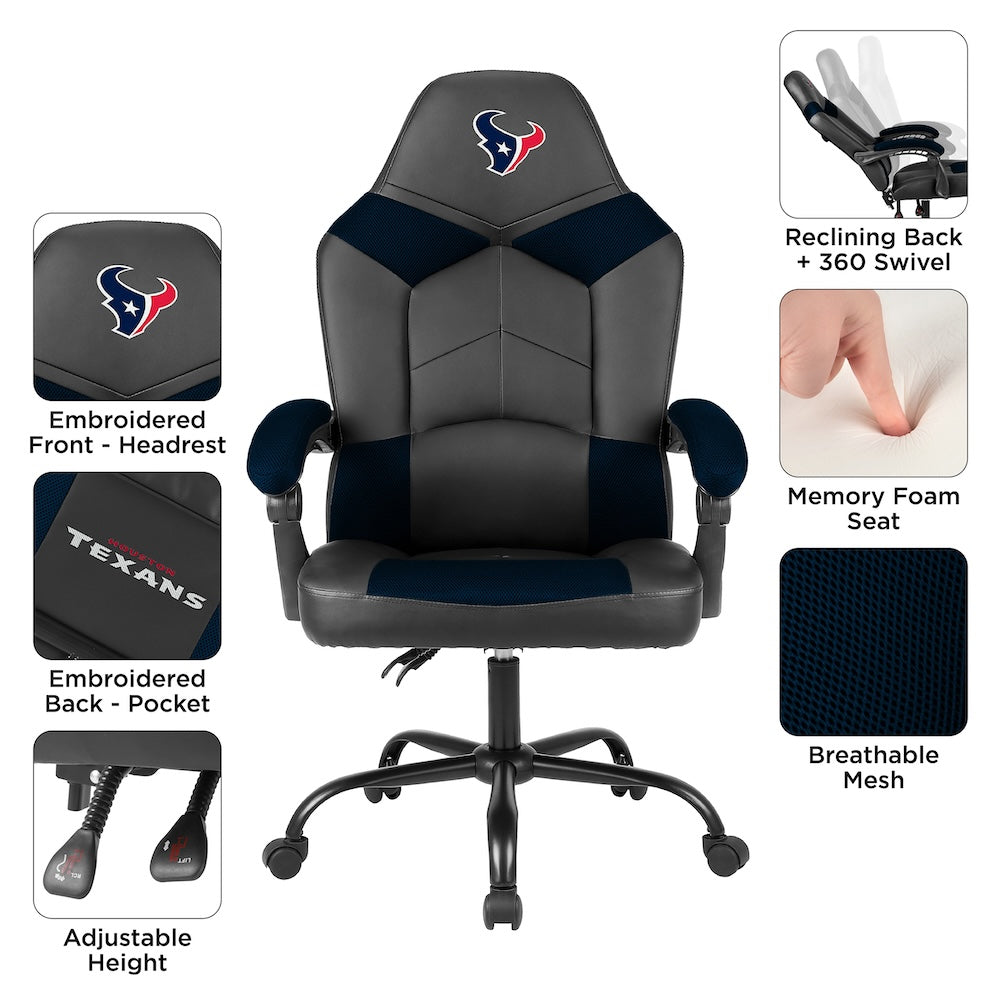 Houston Texans Office Gamer Chair Features