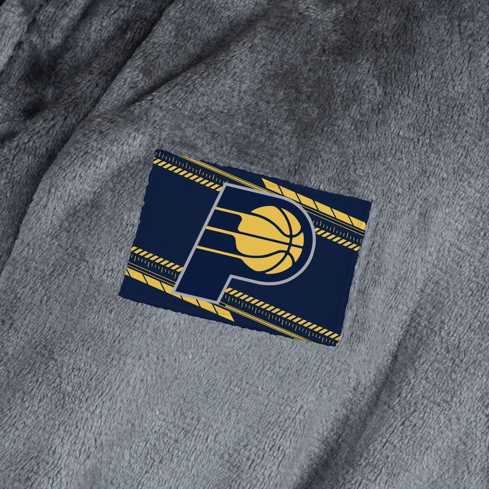 Indiana Pacers silk touch charcoal bathrobe logo patch