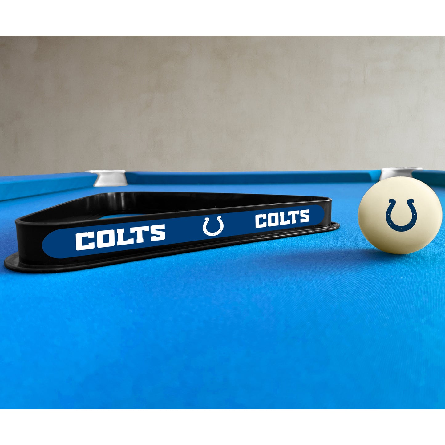 Indianapolis Colts triangle rack and cue ball set