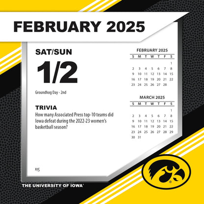 Iowa Hawkeyes 2025 Fact-A-Day Box Desk Calendar Feb