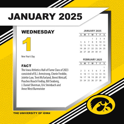 Iowa Hawkeyes 2025 Fact-A-Day Box Desk Calendar Jan