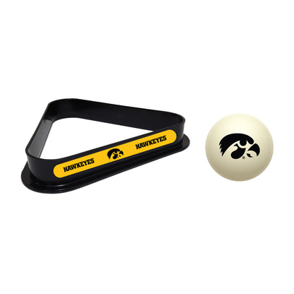 Iowa Hawkeyes cue ball and triangle