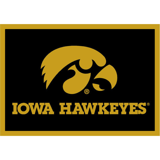 Iowa Hawkeyes distressed style area rug