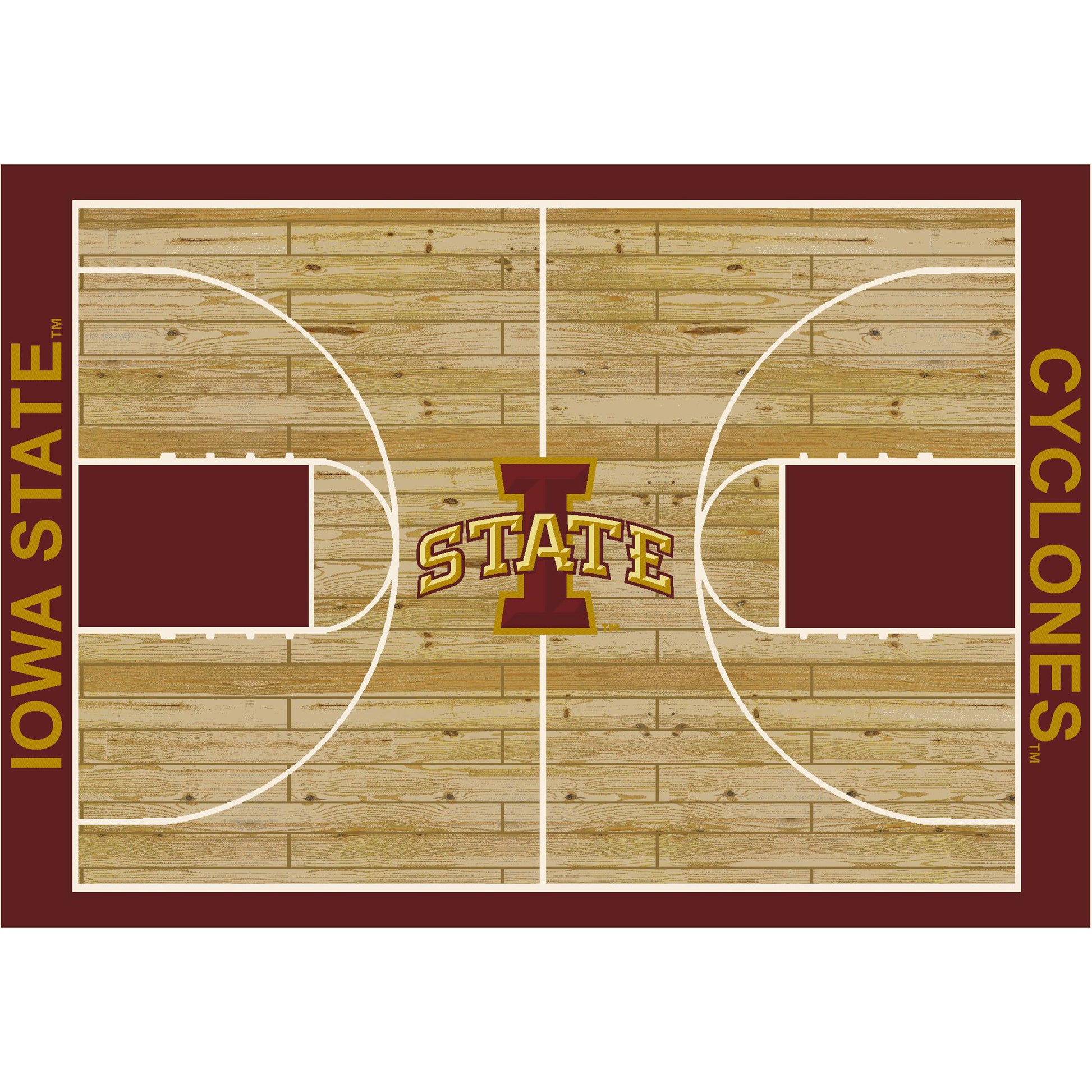 Iowa State Cyclones courtside style area rug