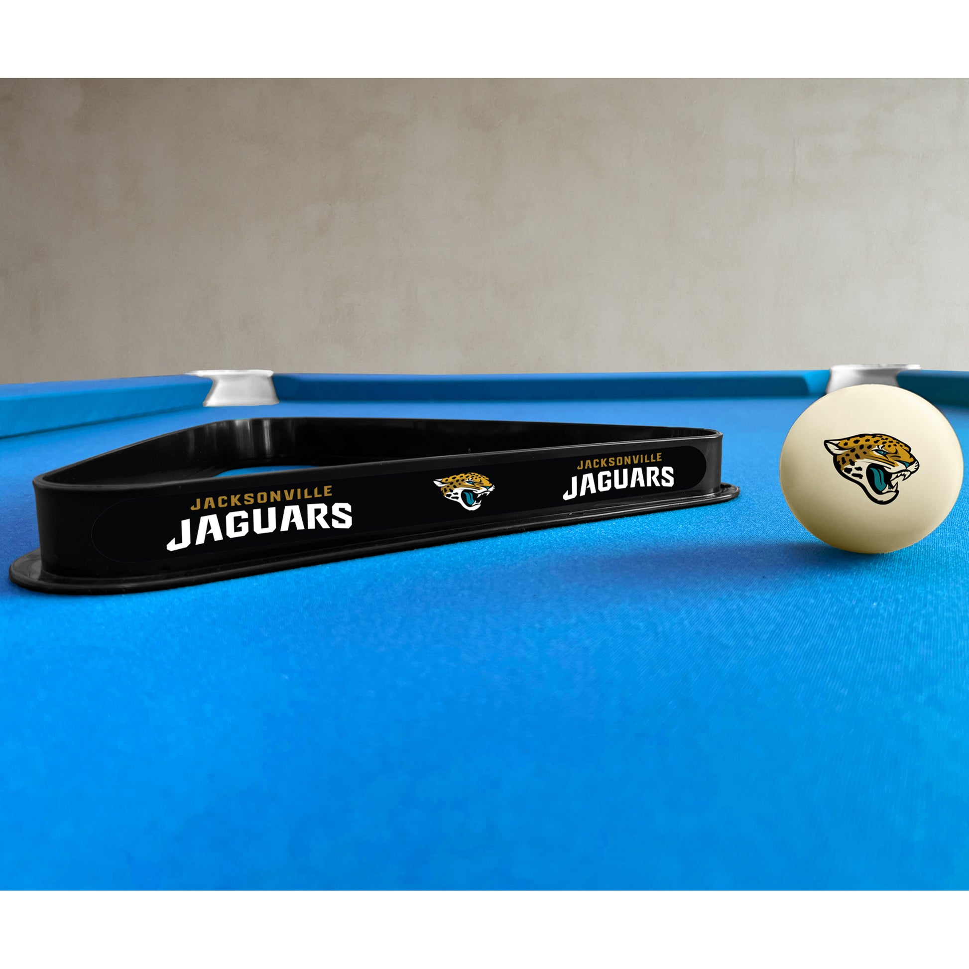 Jacksonville Jaguars triangle rack and cue ball set