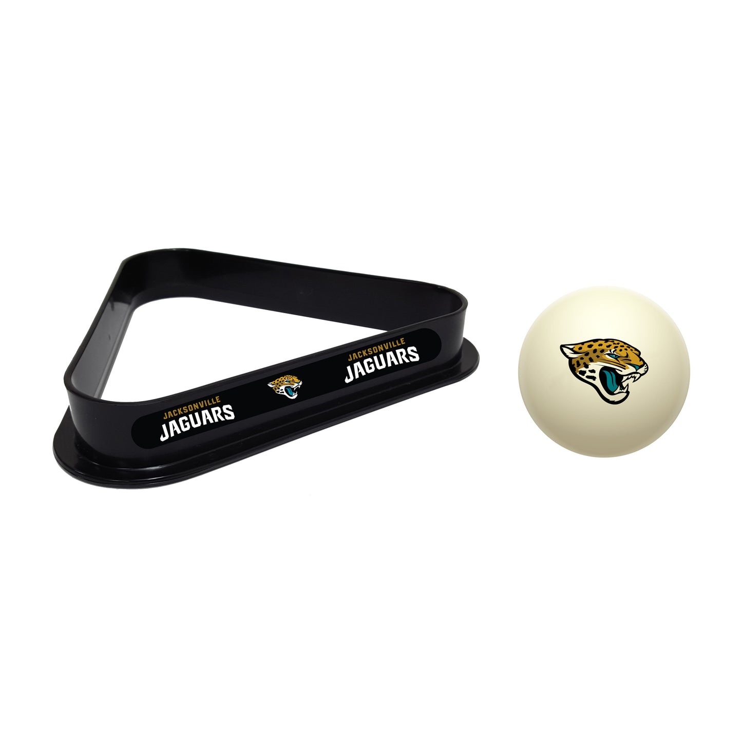 Jacksonville Jaguars cue ball and triangle