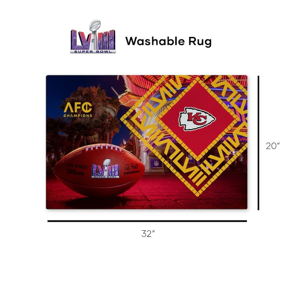 Kansas City Chiefs Super Bowl 58 Participant 20 x 32 rug dimensions