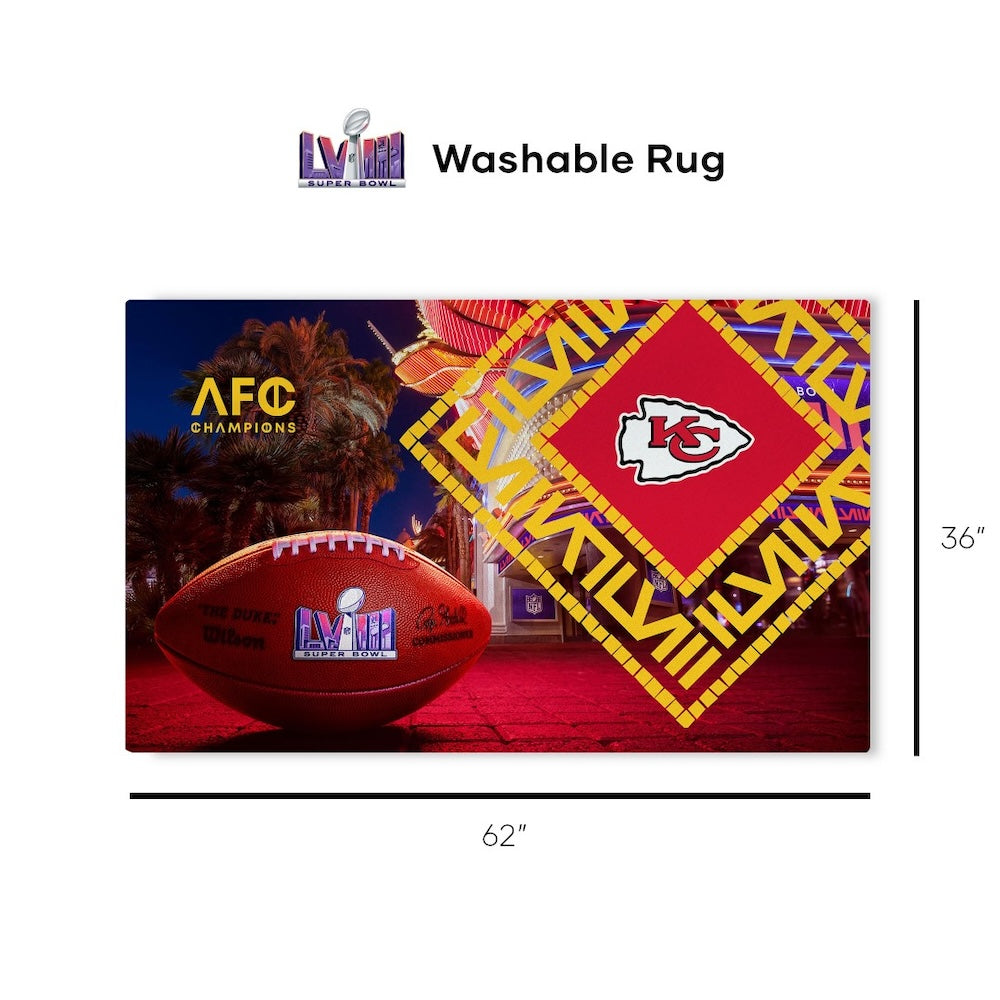 Kansas City Chiefs Super Bowl 58 Participant 36 x 62 rug dimensions