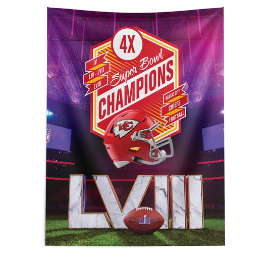Kansas City Chiefs 4 Time Super Bowl Champs Wall Hanging
