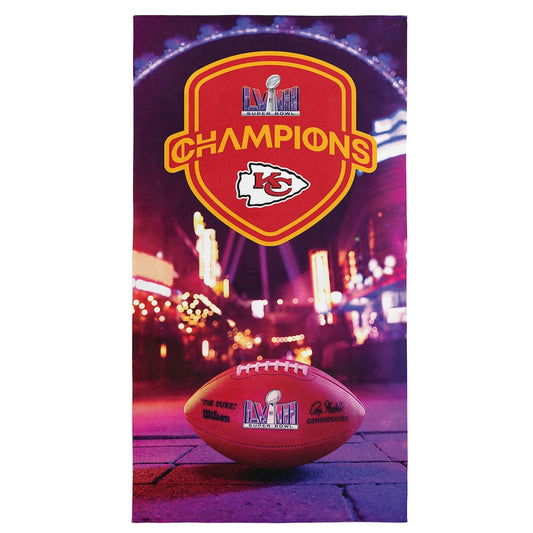 Kansas City Chiefs Super Bowl 58 Champs Beach Towel