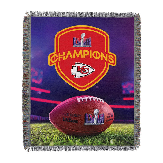 Kansas City Chiefs Super Bowl 58 Champs Woven Tapestry