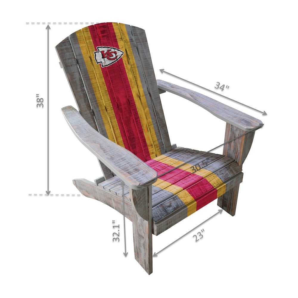 Kansas City Chiefs Adirondack Chair Dimensions