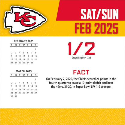 Kansas City Chiefs 2025 Fact-A-Day Box Desk Calendar Feb