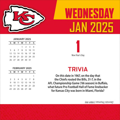 Kansas City Chiefs 2025 Fact-A-Day Box Desk Calendar Jan