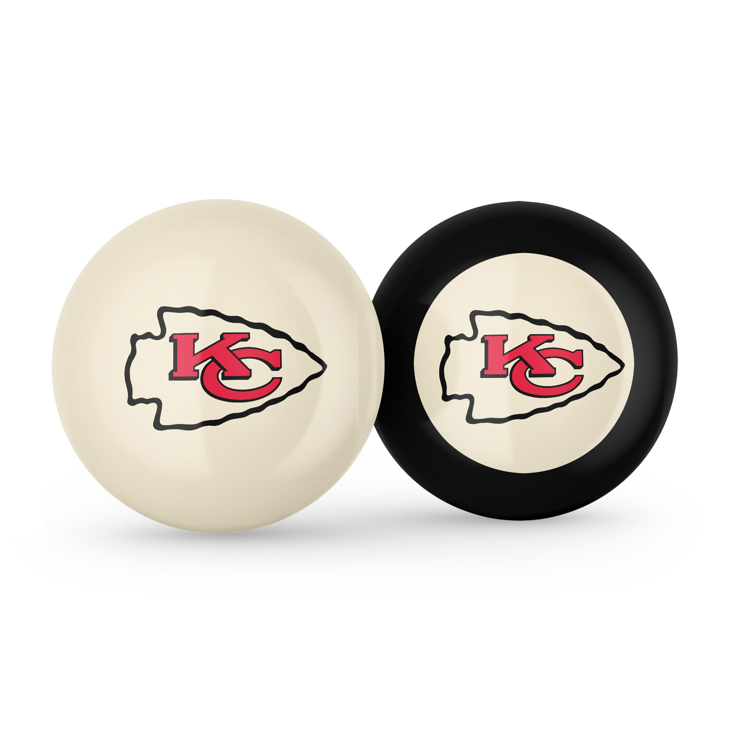 Buy NFL Kansas City Chiefs Logo Pool Cue Ball and 8 Ball Set ...