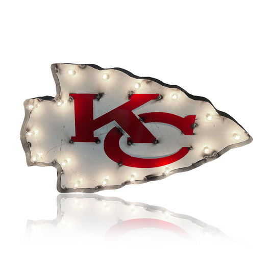 Kansas City Chiefs logo lighted metal sign