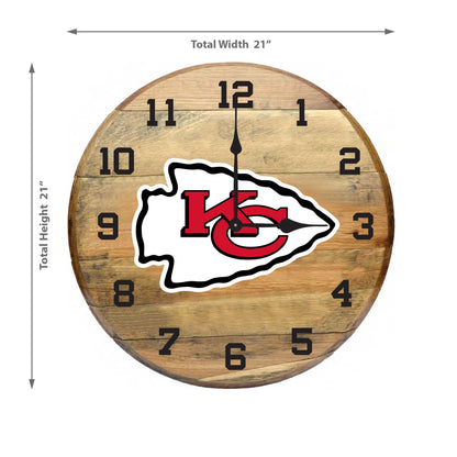 Kansas City Chiefs whiskey barrel wall clock dimensions