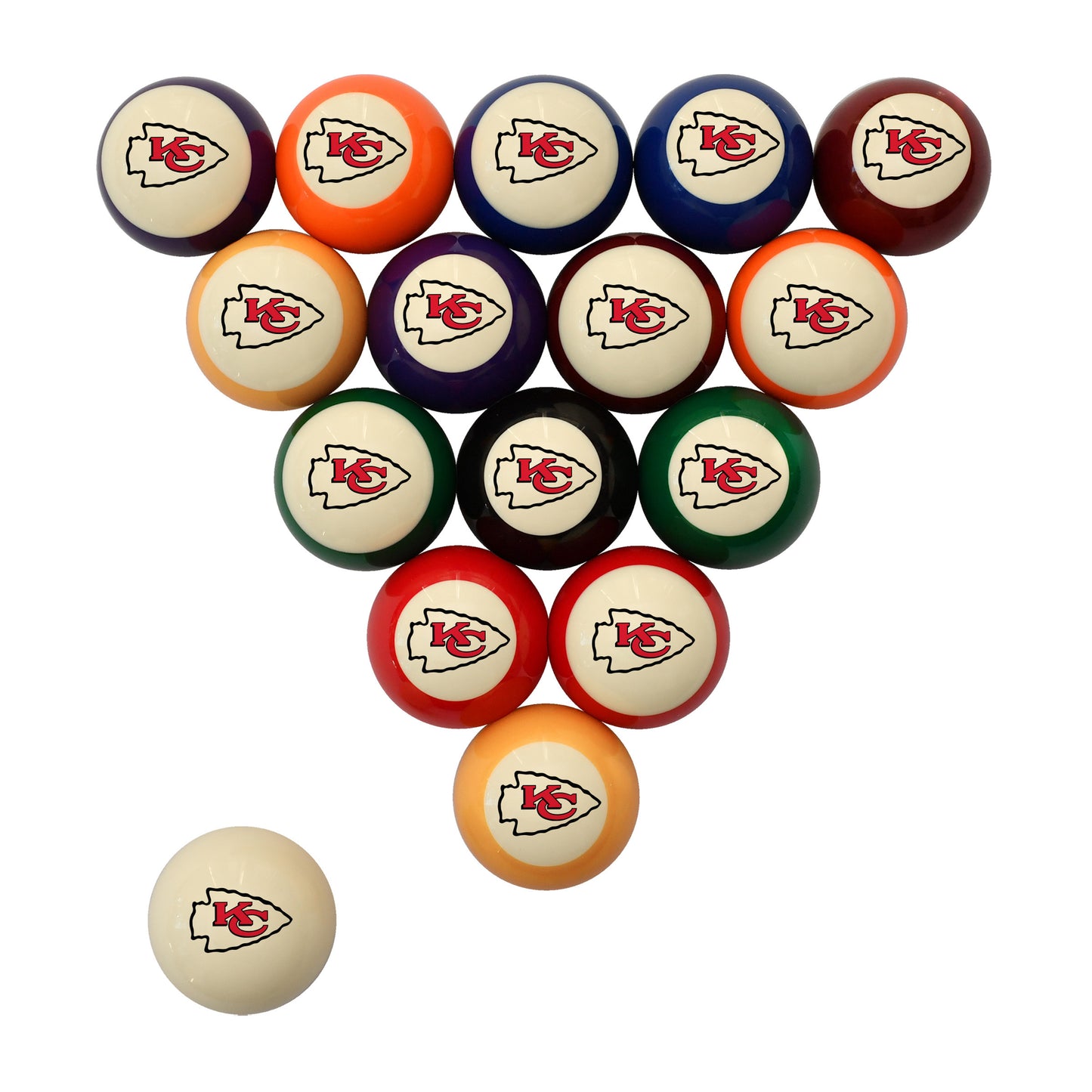 Kansas City Chiefs logo billiards balls