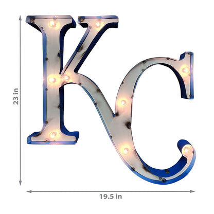 Kansas City Royals logo lighted metal retro sign