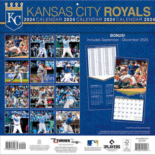 Kansas City Royals Team Photos Wall Calendar Back