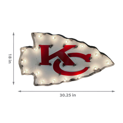 Kansas City Chiefs logo lighted metal retro sign