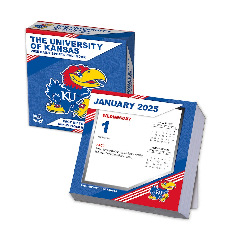 Kansas Jayhawks 2025 Fact-A-Day Box Desk Calendar