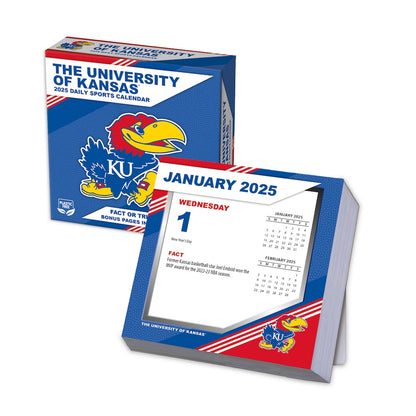 Kansas Jayhawks 2025 Fact-A-Day Box Desk Calendar