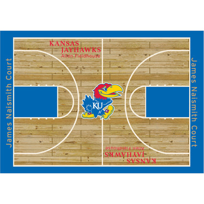 Kansas Jayhawks courtside style area rug