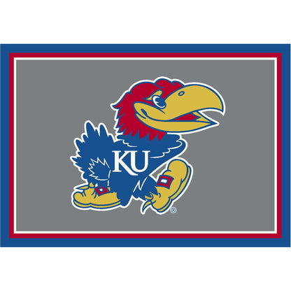 Kansas Jayhawks distressed style area rug