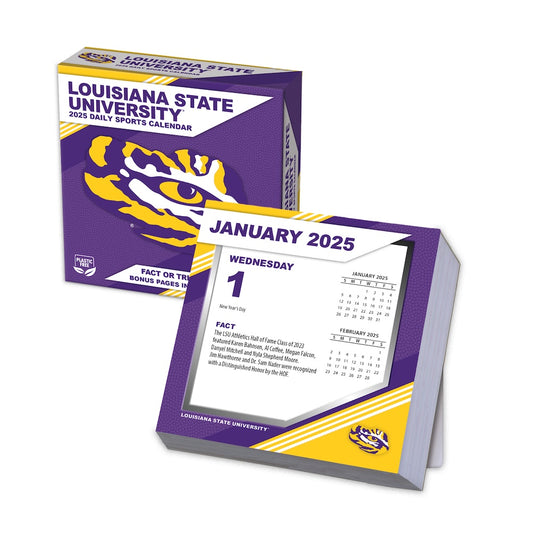 LSU Tigers 2025 Fact-A-Day Box Desk Calendar