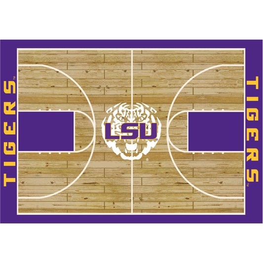 LSU Tigers courtside style area rug