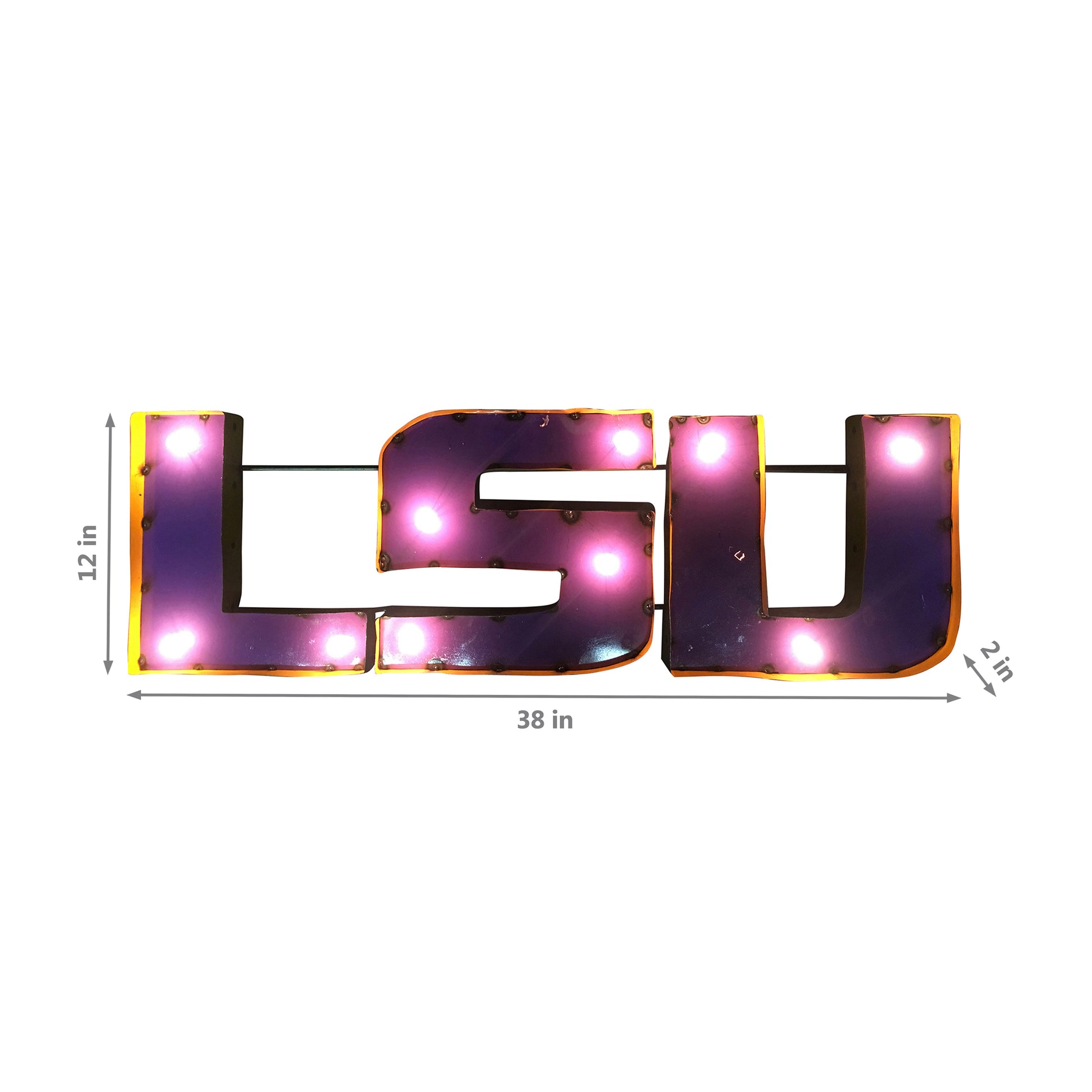 LSU Tigers logo lighted metal retro sign