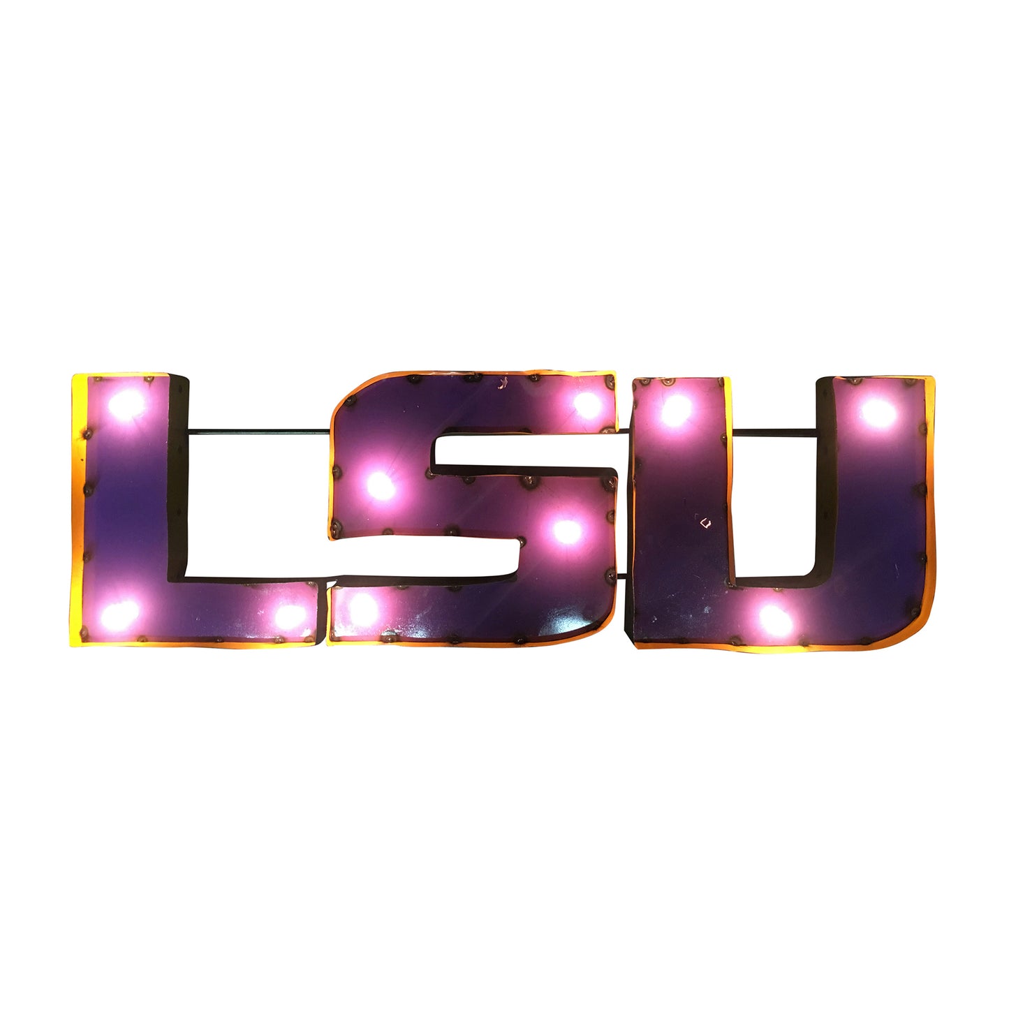 LSU Tigers logo lighted metal sign