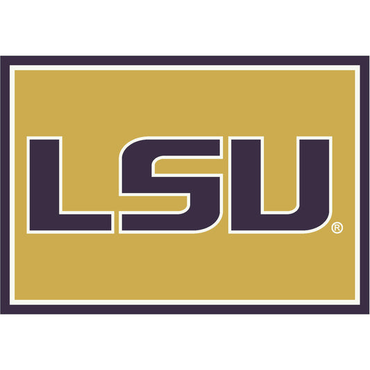 LSU Tigers distressed style area rug