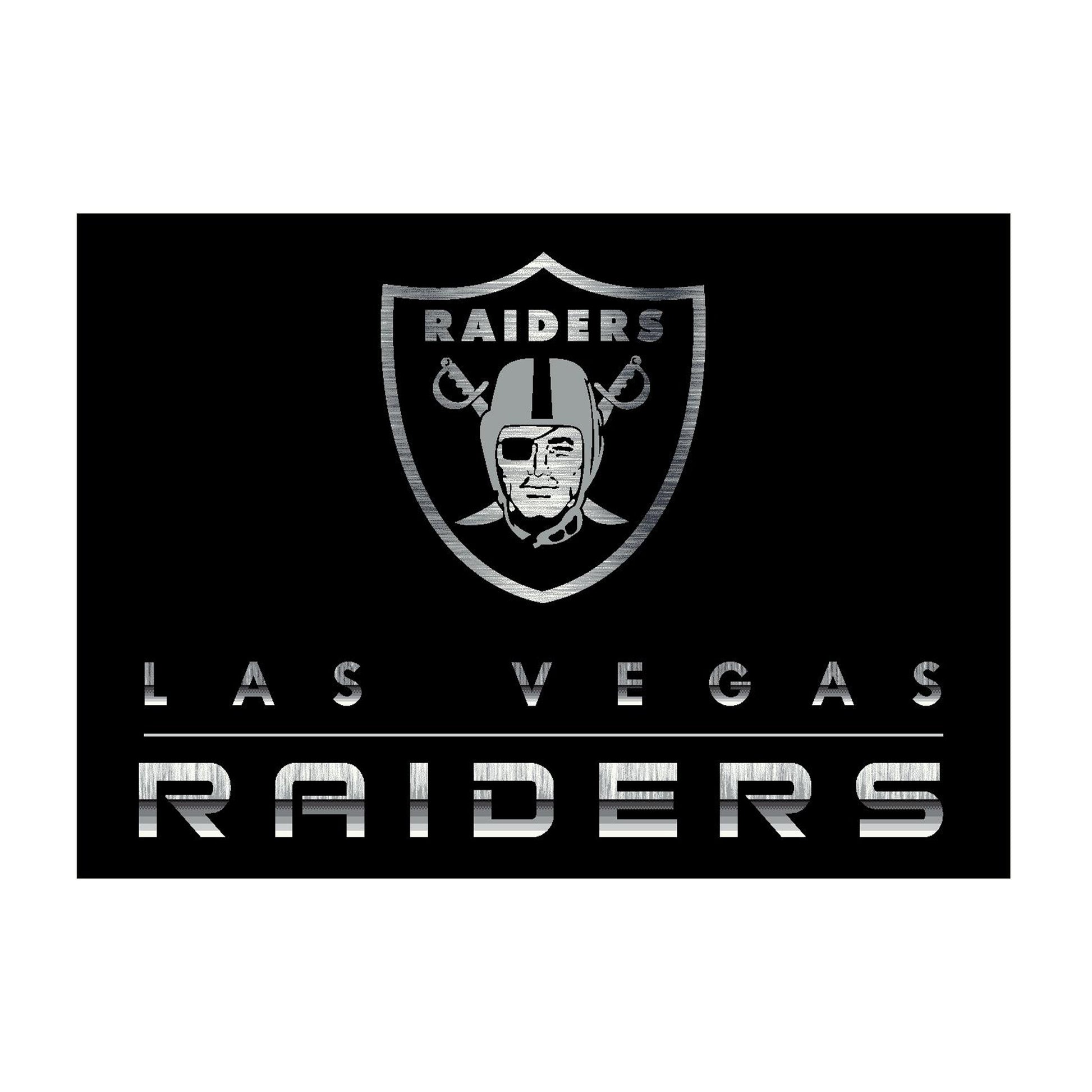 Las Vegas Raiders chrome style area rug